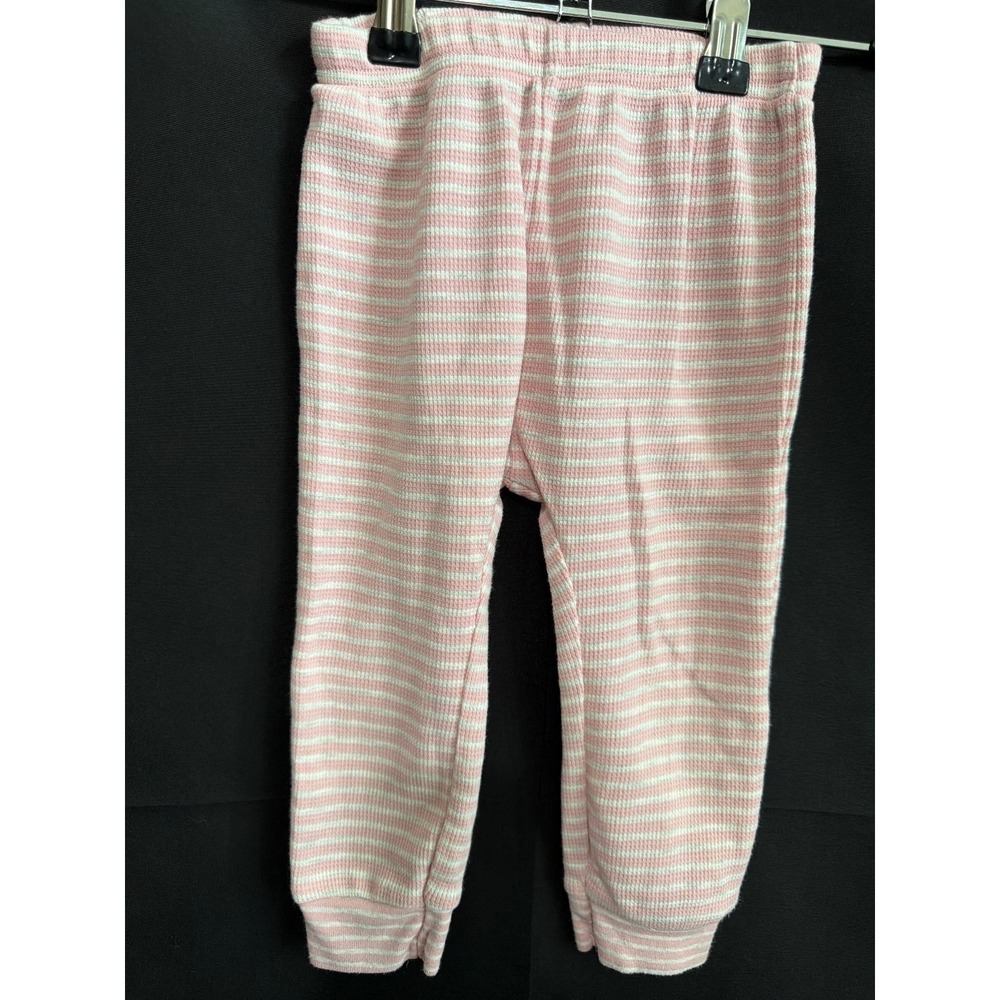 Carter's Pants 24M Pink White Striped Balletcore Thermal Waffle Knit Leggings